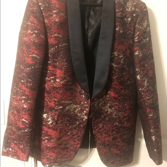 TOPMAN JACQUARD SKINNY LUXURY BLAZER US 38 $300